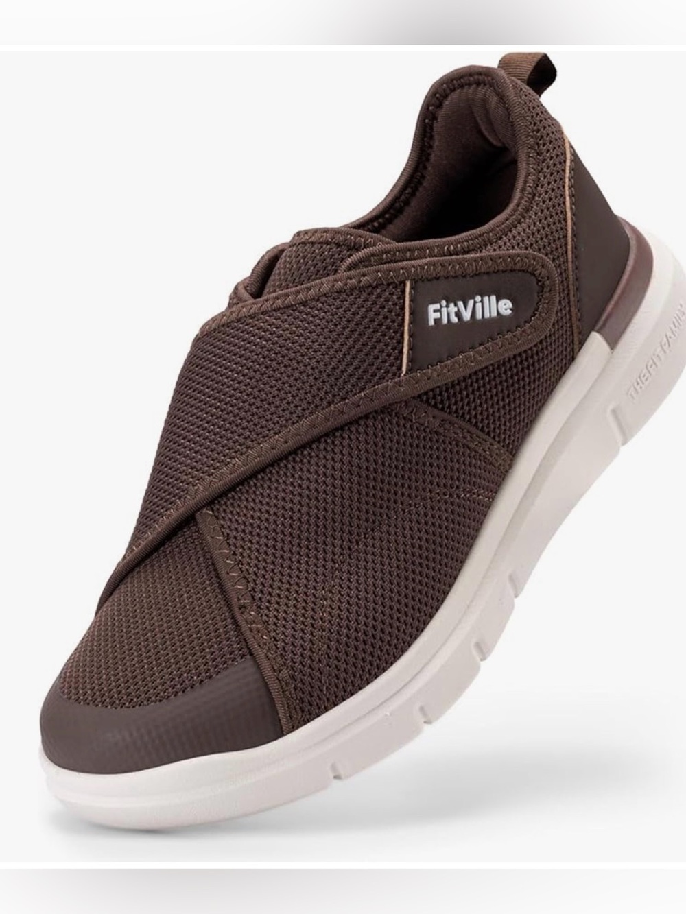 Fitville Men’s EasyTop V5 Diabetic Shoes Brown Size 11 Extra Wide